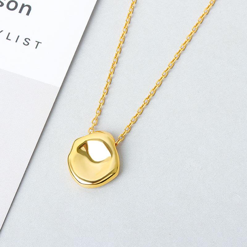 S925 Sterling Silver 18K Gold Plated Pendant Necklace for Women | Daily Wear Minimalist Clavicle Chain Fashion Jewelry Gift