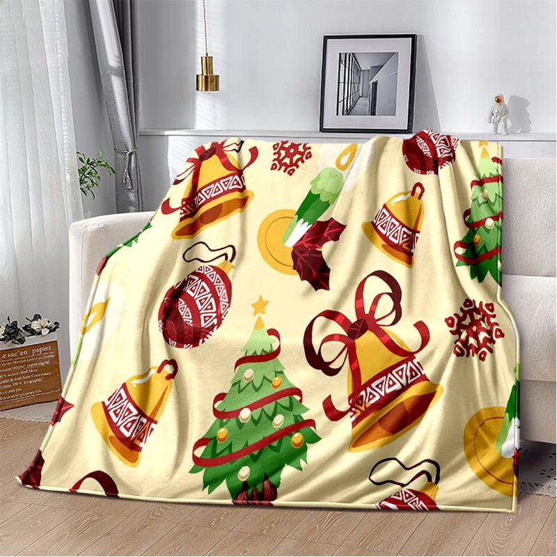 Cartoon Santa Claus Merry Christmas Tree Kid Gift  Soft Plush Blanket,Flannel Blanket Throw Blanket for Living Room Bedroom Sofa