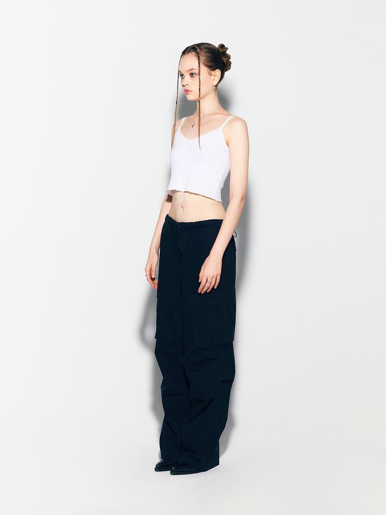 ASIF CALIE Wash Parachute Cargo Pants Black