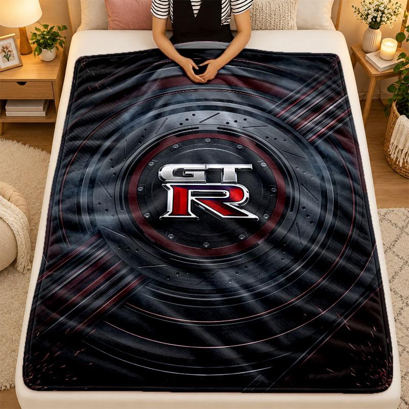 Flannel BlanketNissan GT-R Warm Soft Throw Blanket for Indoor Sofa Bed Living Room Use
