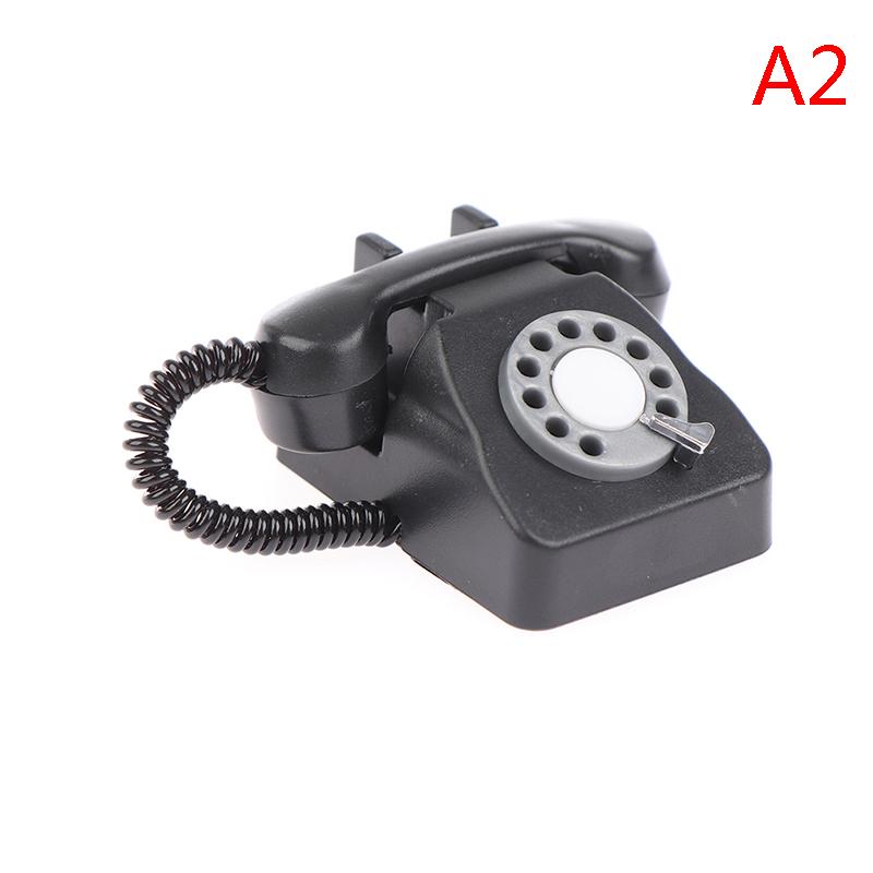 

1:12 Мини-украшений для кукольного домика, имитирующих стационарный телефон и ретро-телефоны