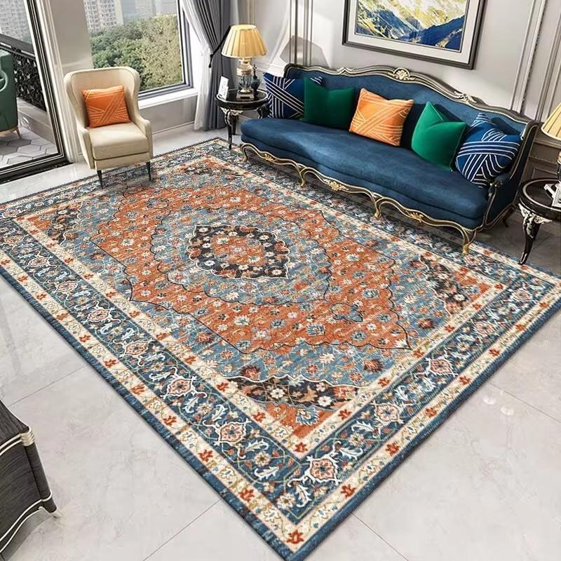 Retro Persian Ethnic Carpets Turkish Rugs for Living Room Bedside Bedroom Vintage Floor Mats Entrance Doormat Carpet Large Rug