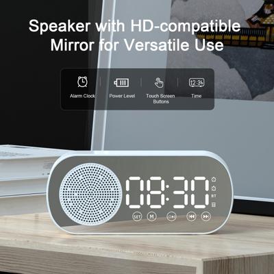 Bezdrátový zrcadlový budík Reproduktor Kompatibilní s Bluetooth 5.0 FM TF Podpora karty Domácí zábava Multifunkční reproduktor