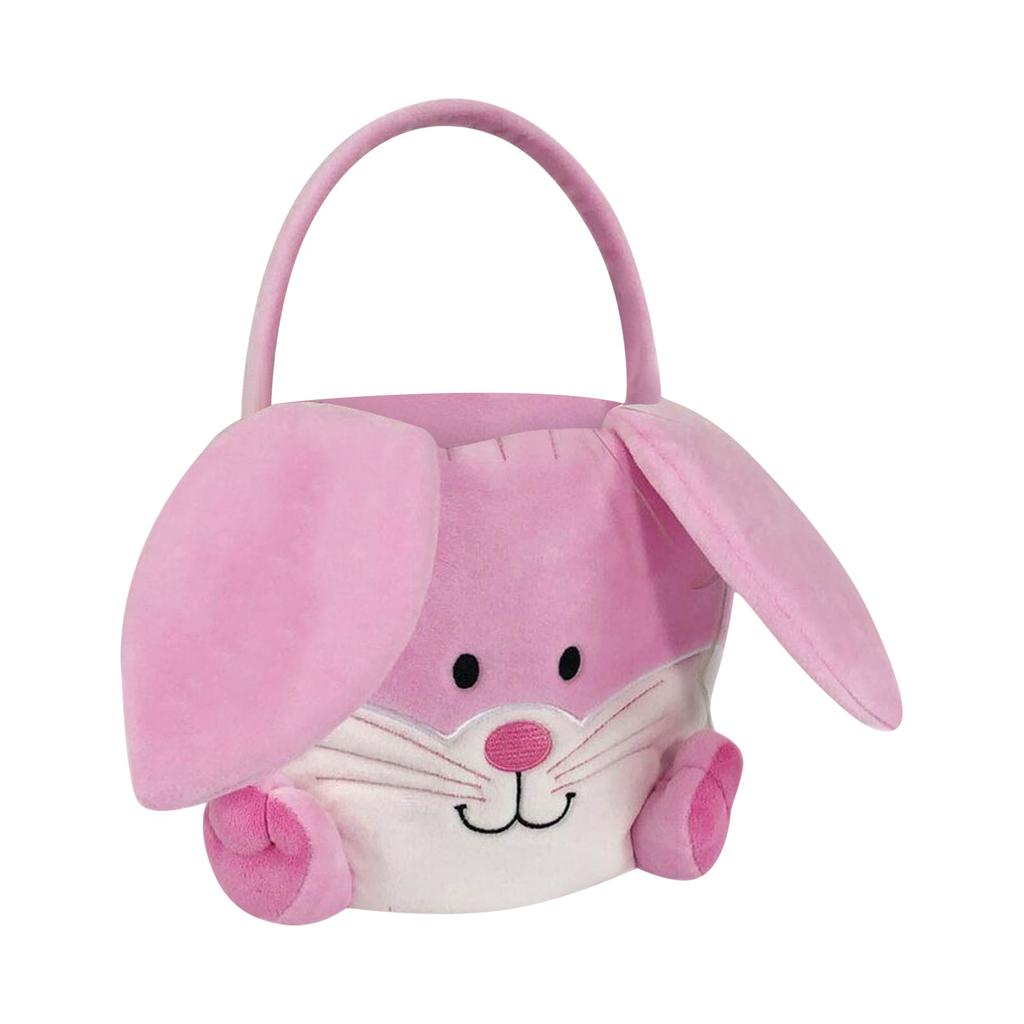 Embroidered Name Bunny Bucket Long Ears Personalized Single Ear Custom Easter Bunny Basket
