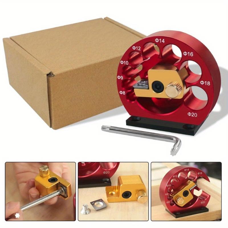 Dowel Jig Dowel Maker Jig 8 Holes Adjustable Dowel Maker Jig Kits with Metal Blade Electric Drill Milling Woodworking