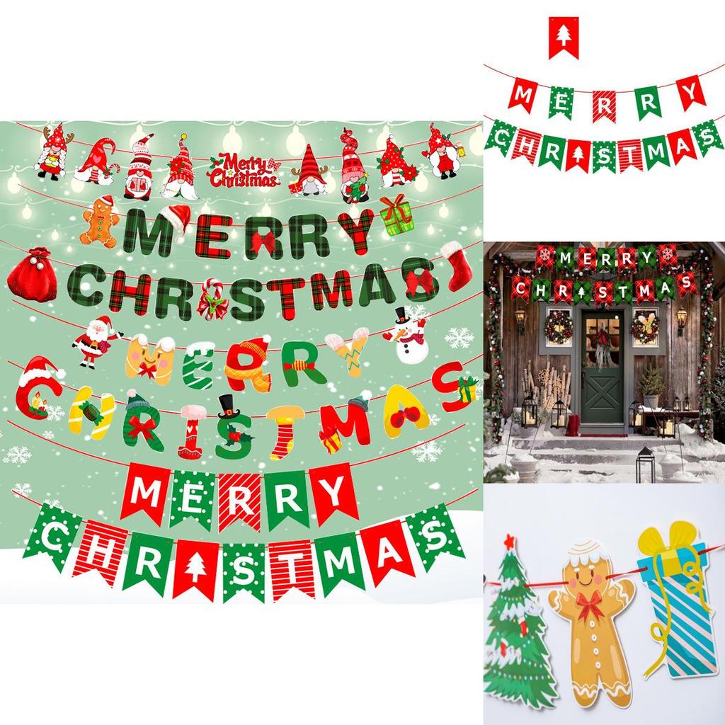 Vibrant Christmas Party Banner With Santa Claus And Elk Designs For Joyful Holiday Decor