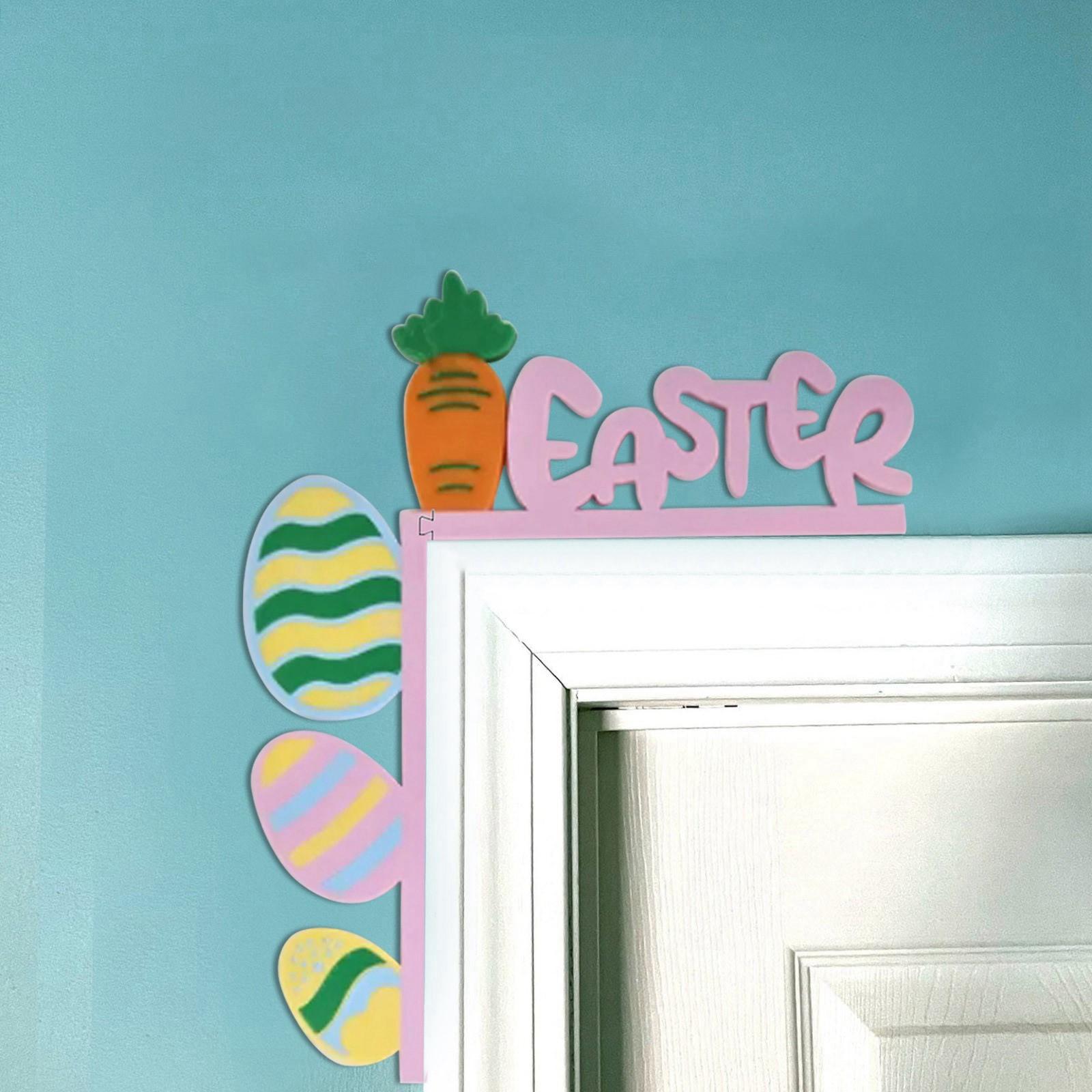

A Joyful Easter Corner Full Of Childlike Charm, With Wooden Decorations Inspired By Easter Elements, Adding Spring Vitality To Your Home Door Frame! One Size