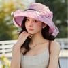 Summer Ladies Large Brim Sun Hat With Breathable Mesh For Beach And Travel