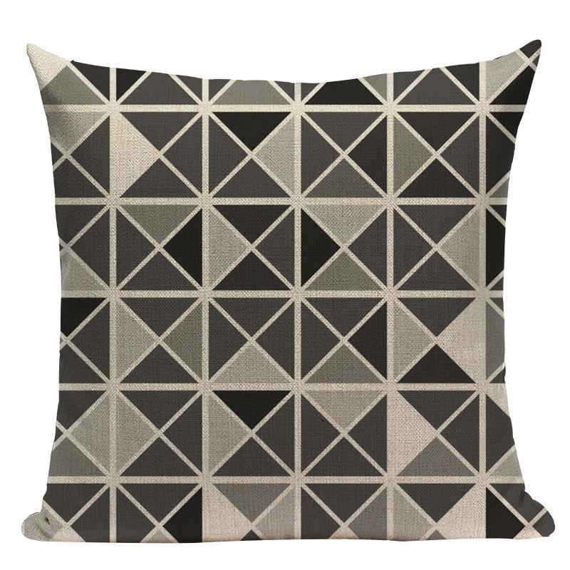 Geometric Black Blue Cushion Cover  Stripe Textile Decor Throw Pillows Covers 45Cmx45Cm Square Sofa Bed  Throw Pillow Cover