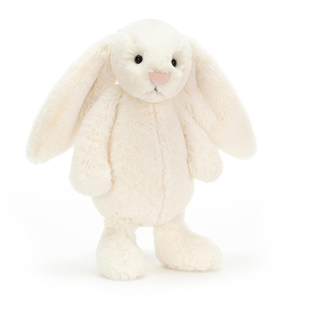 Jellycat Bashful Bunny M Plyšová hračka Sedící výška Krémový králík, 20 cm,