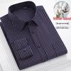 Cămașă cu mâneci lungi cu dungi pentru bărbați, mărime plus: Casual, Respirabil, Tiv drept pentru persoane de vârstă mijlocie și vârstnice
