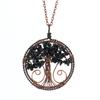 Vintage Handmade Winding Natural Gravel Crystal Tree Of Life Fortune Tree Root Pendant N99
