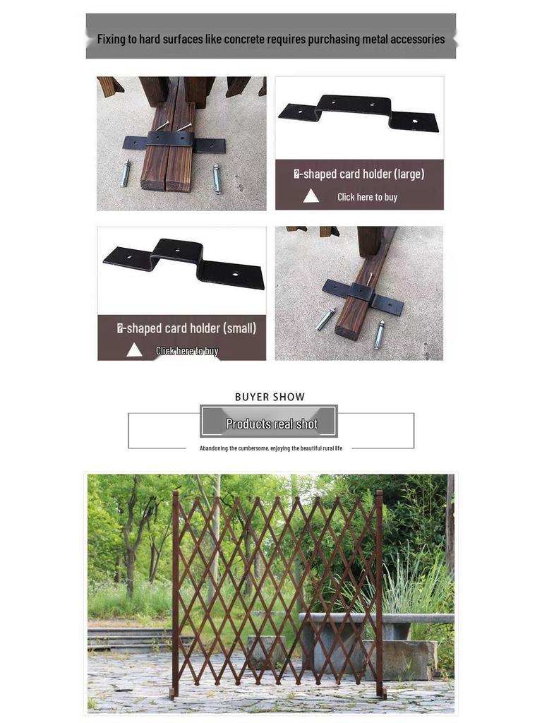 Retractable Outdoor Garden Fence: Anti-Corrosion Wood Railing & Trellis for Courtyards and Balconies