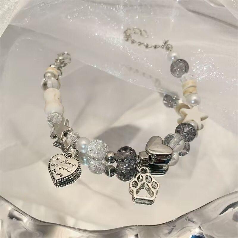 

2025 new oxygen loss star kitten claw bone bracelet female ins niche high-end DIY handmade beads