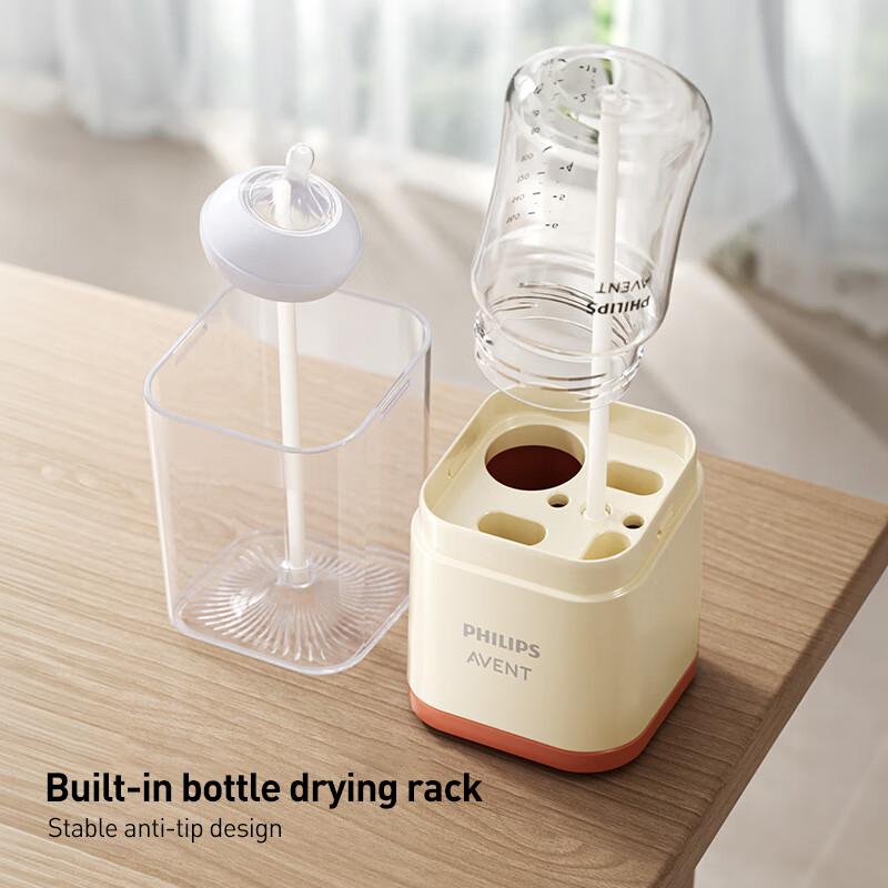 Philips Avent Bottle Cleaning Set Includes Draining Rack and Bottle Brush.