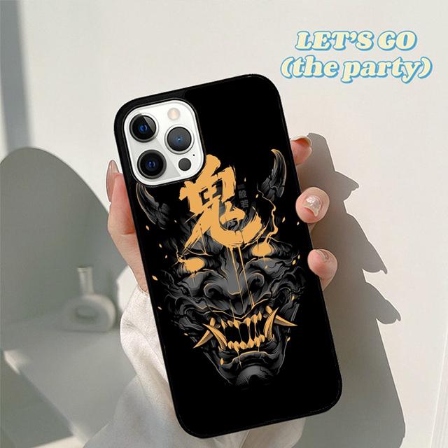 Japanese samurai Oni Hannya Demon Mask Phone Case Cover for iPhone 16 15 12 mini 11 13 14 Pro Max SE 2020 6S 7 8 Plus Coque