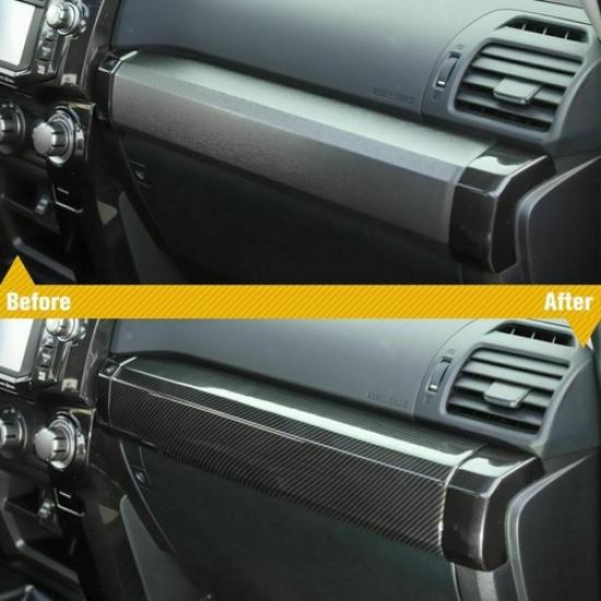 Carbon Fiber Interior Co-Pilot Passenger Trim Cover Bezels For 4Runner 2010-