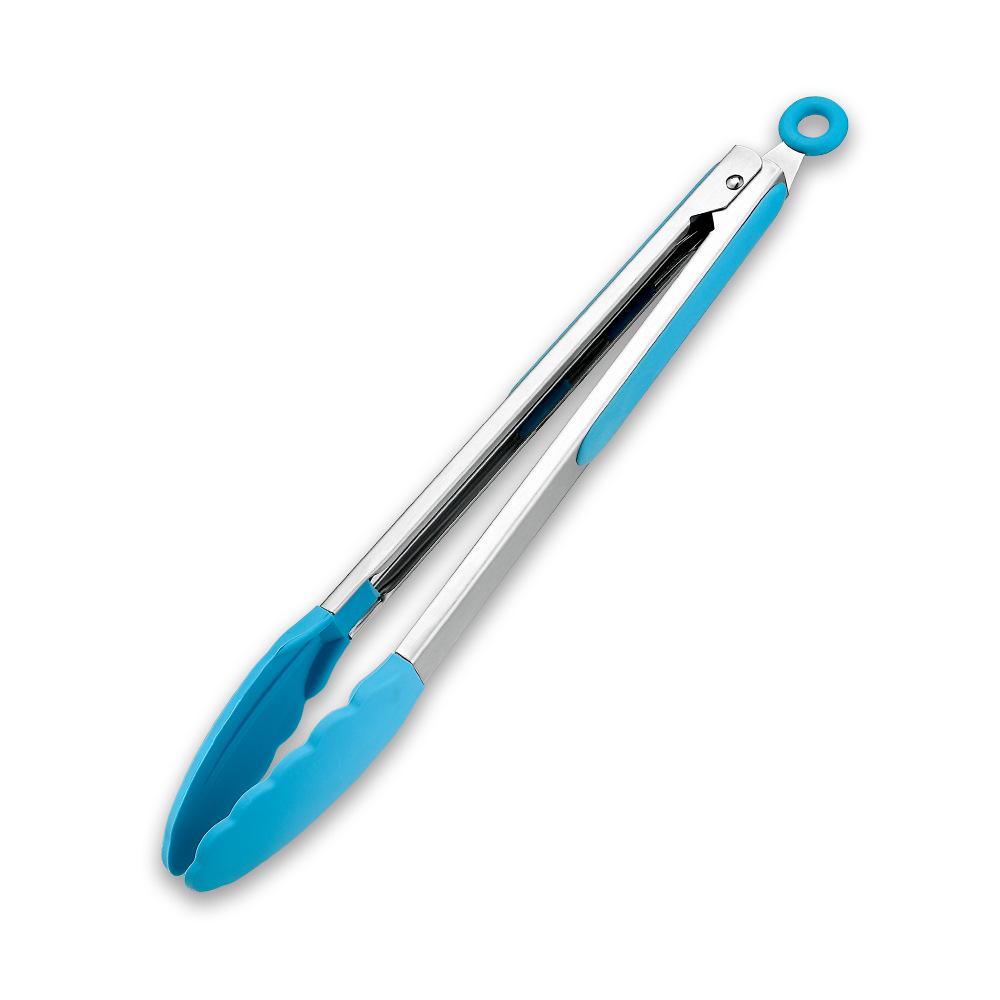 

12 High-Temp Silicone Non-Slip Food Tongs: Ideal for Bread, Steak, and Barbecue.