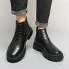 Mode 38-45 Herbst und Winter Herrenstiefel Schwarz Ein Fuß Dicke Sohle Verschleißfest und Höhenvergrößernd Modemarke Chelsea Boots