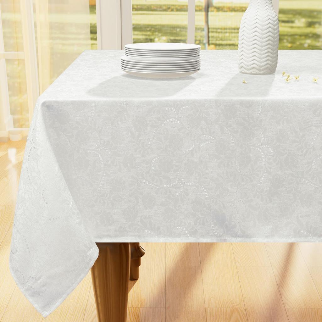 HAPIHAPPY Round Tablecloth Leaf Twig Diagram Polyester Tablecloth Rectangular For Banquet Hook Jacquard Table Cloth Waterproof