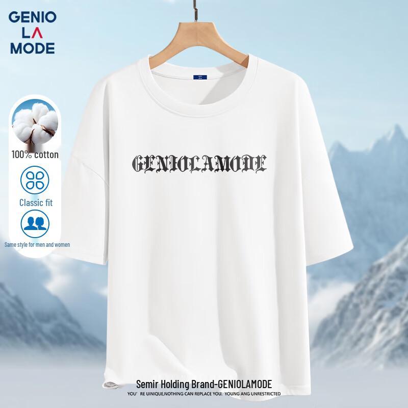 GENIOLAMODE Men s Loose Fit Cotton Short Sleeve Graphic T-Shirt L