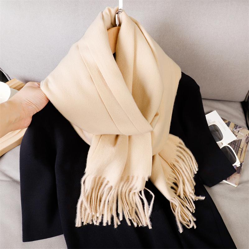 New 29 Color Winter Scarf For Women Long Warm Cashmere Scarves Solid Lady Shawl Wrap Hijab Female Pashmina Bandana Head Scarfs