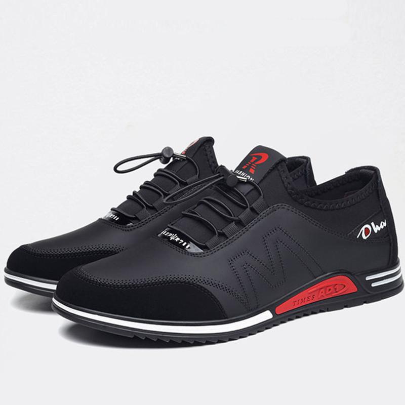 FashionPlatform Męskie Sneakersy Casual czarne Wysokiej Jakości Męskie Buty Sportowe Skórzane dla mężczyzny Buty do Tenisa Deskowego męskie sneakersy