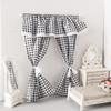1/12 Dollhouse Mini Plaid Curtains Door Curtain Doll Home Furniture Decoration Dolls House Living Scene Decor Accessories