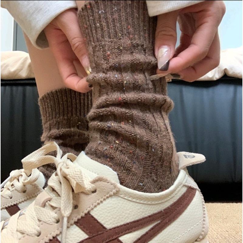 Winter Thickened Warm Yarn Wool Socks, Twisted Thread Mid-tube Pile Socks