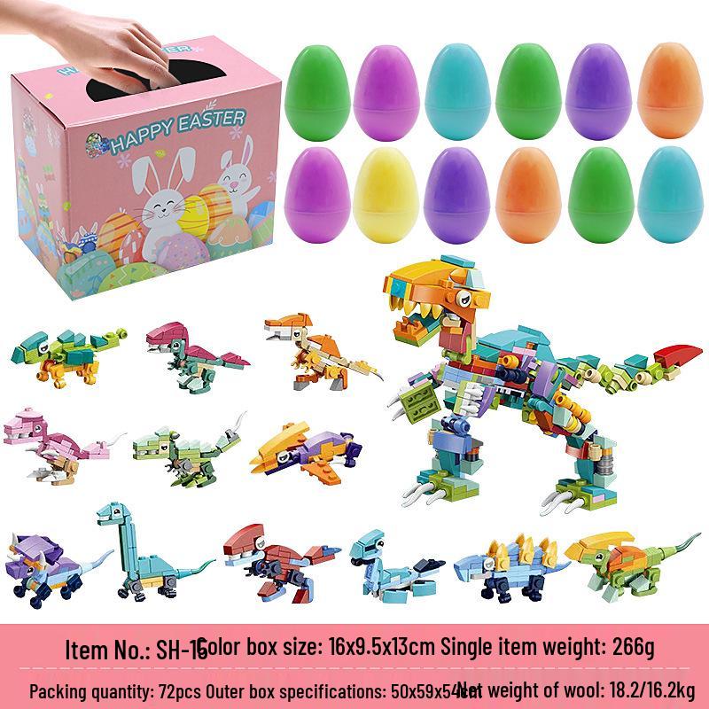 Ostereier Spielzeug - Bedruckte Plastik-Öffnungseier mit DIY-Hasen Gashapon Geschenken