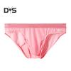 Men Briefs Mid-rise High Elasticity Tight Fit Breathable Panties Solid Color Mesh Stitching Sexy Underwear Daily Wear
