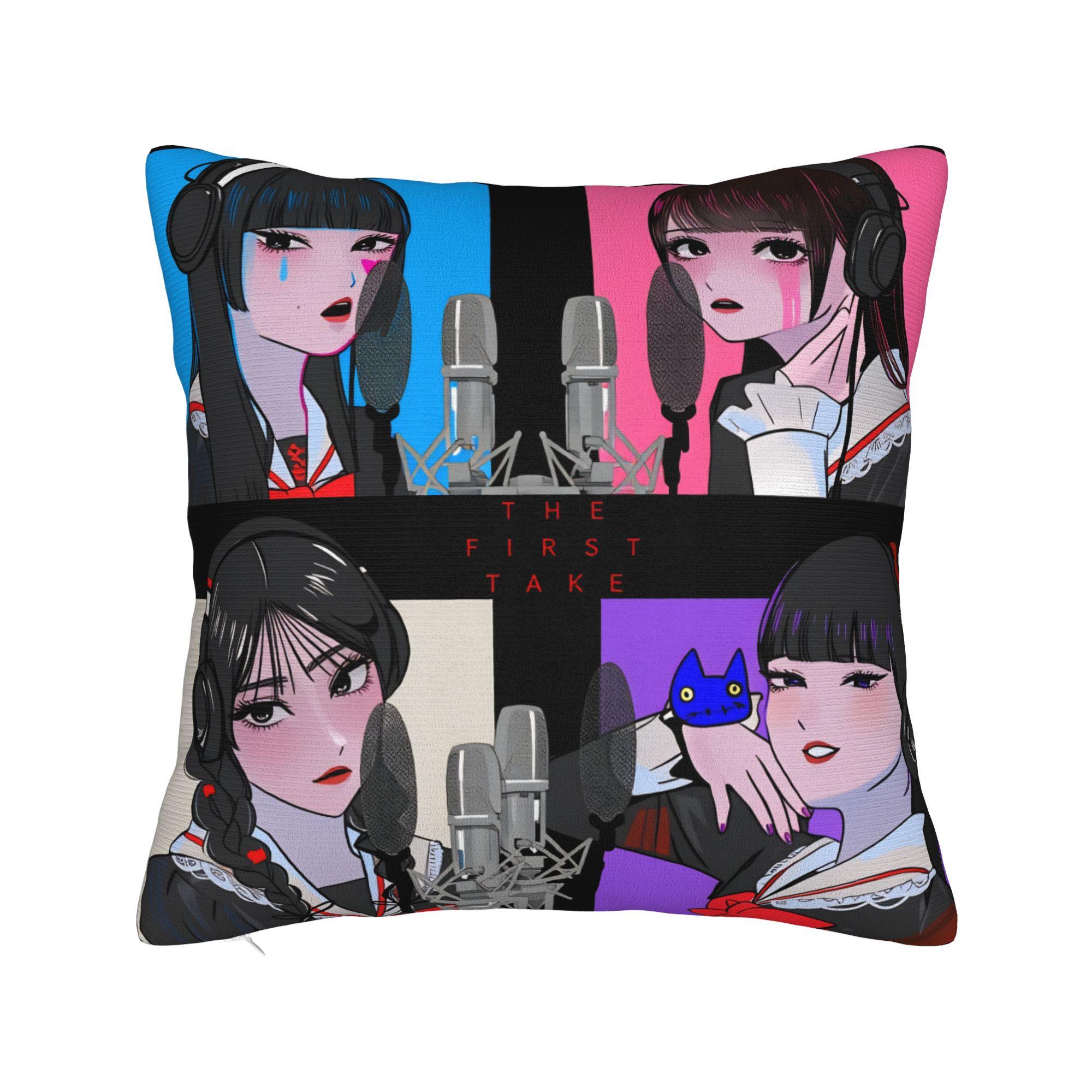 Japan Horror PPhantoms SSiita Miu Mona Rinka Hisui Pillow Case Design Pillow Cover For Sofa Home Decoration Morden Pillowcases 30cmx30cm