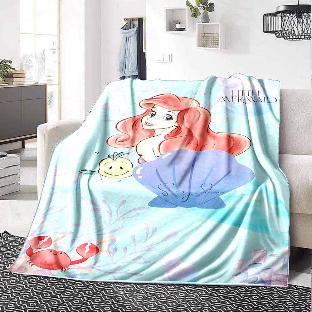 1pc Little Mermaid Name blanket Lightweight Flannel Throw for Sofa Bed Travel Camping Livingroom Office Couch Chair