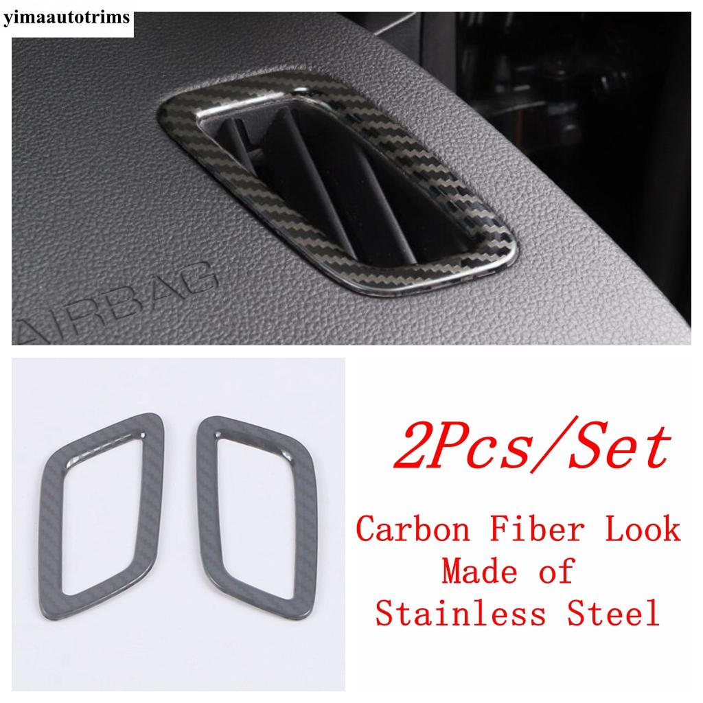 

For Haval H6 - 2024 Stainless Car Center Console Dashboard Air AC Conditioner Vent Outlet Stickers Cover Trim Accessories Carbon Fiber Look