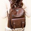 Multifunctional Student School Bag PU Peather Mommy Shoulder Bag Vintage Student Backpack  Women