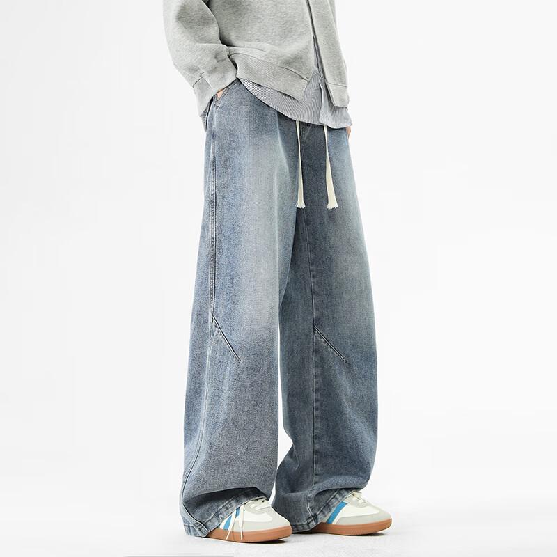 VUUG Men's High Street Curved Blade Loose Jeans