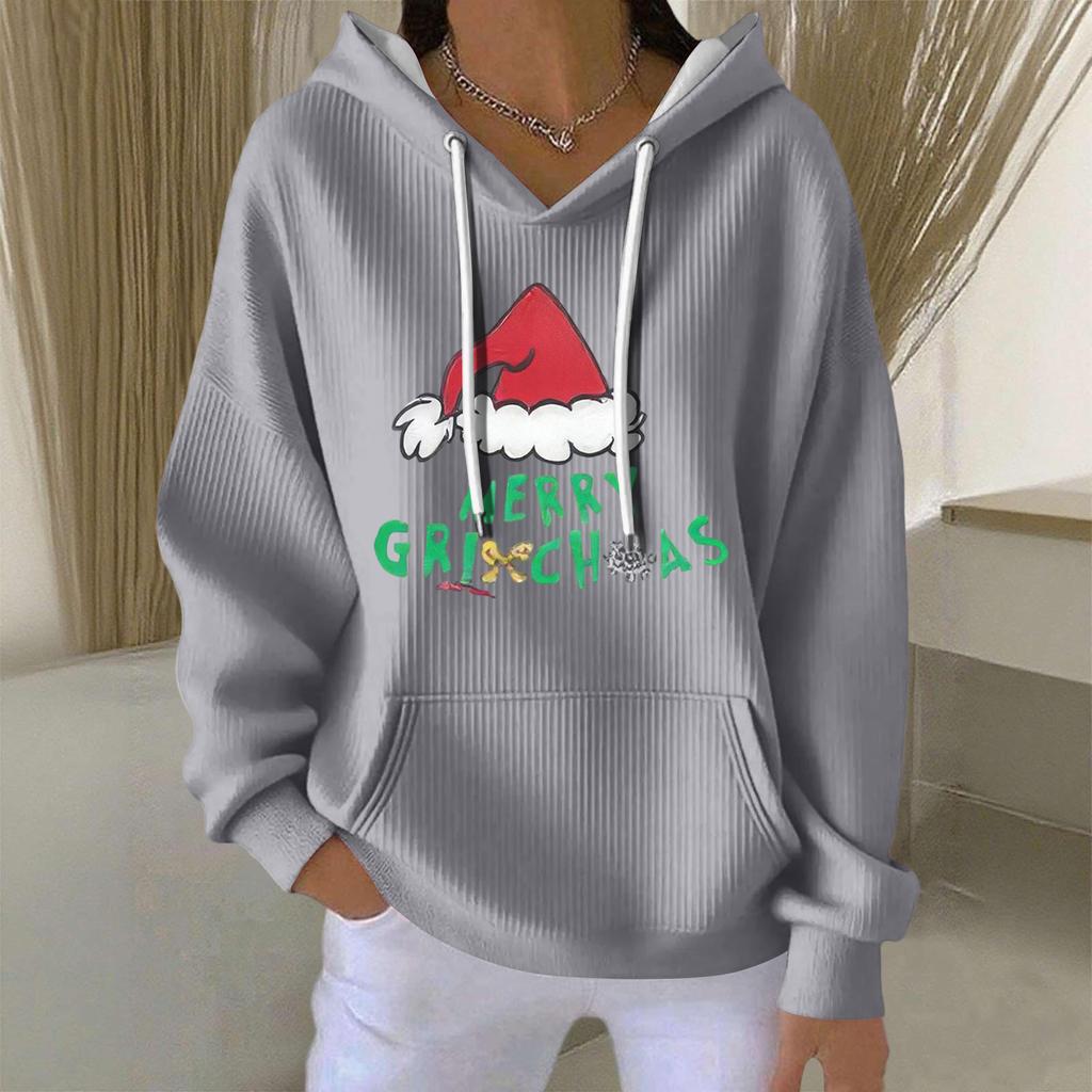 Women's Fashion Casual Christmas Angel Print Pullover Long-Sleeve Sweatshirt