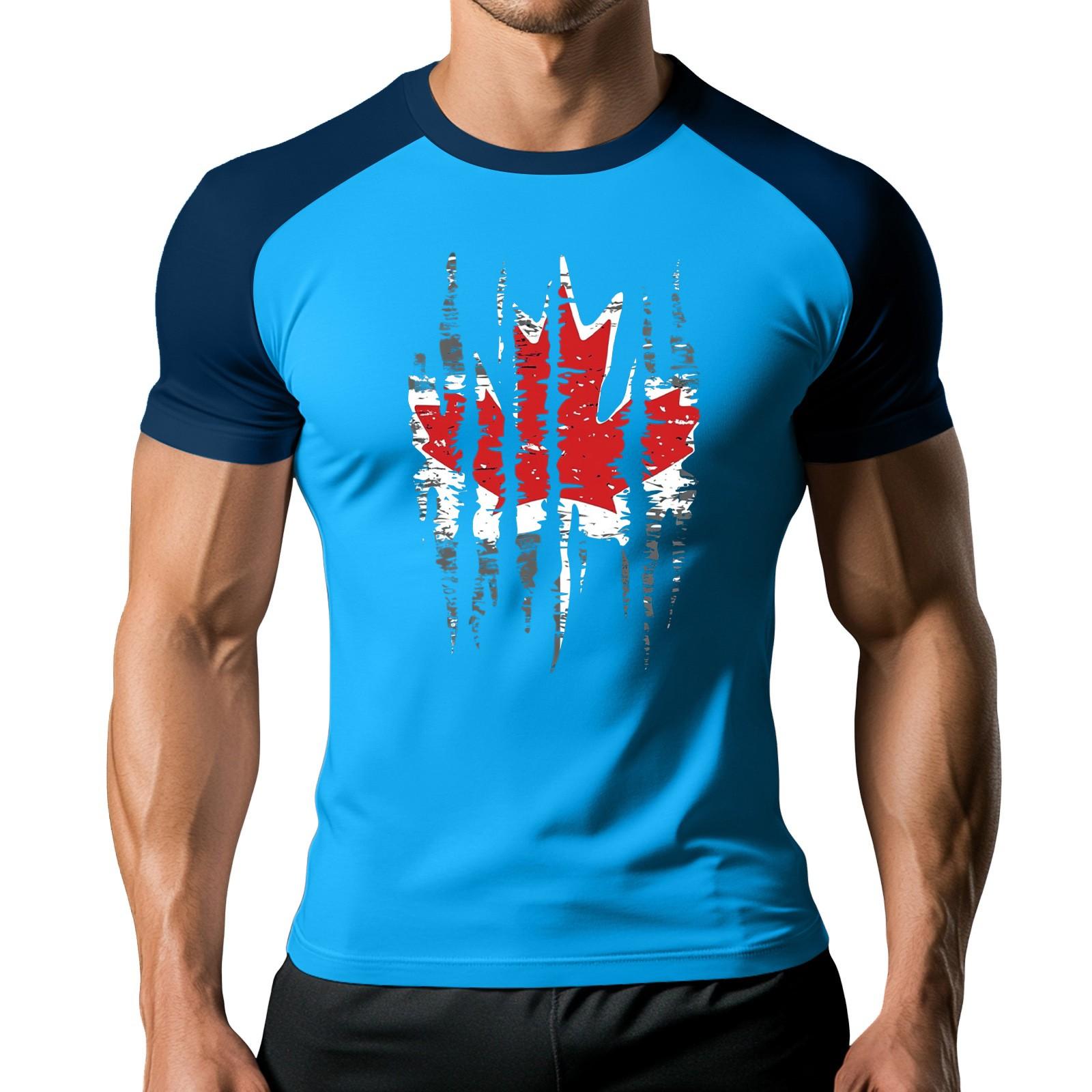 

Мужская модная спортивная футболка с коротким рукавом и принтом контрастного цвета XXL