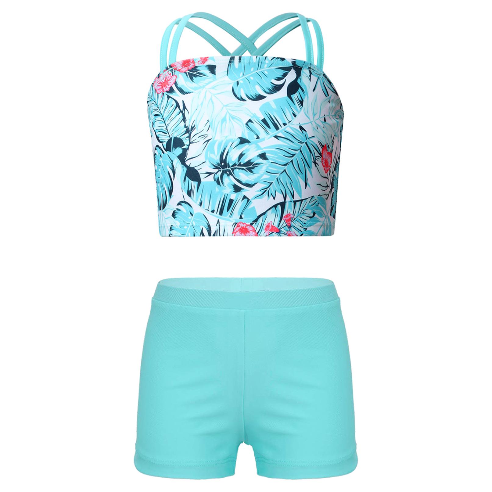 

Дитячий купальний костюм для дівчаток, безрукавка з подвійними лямками та шортами для купання на пляжі біля басейну 5-6 Years