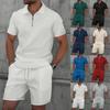 Men's Summer Casual Sports Set Ice Silk Short Sleeve T-Shirt And Shorts Two-Piece Outfit