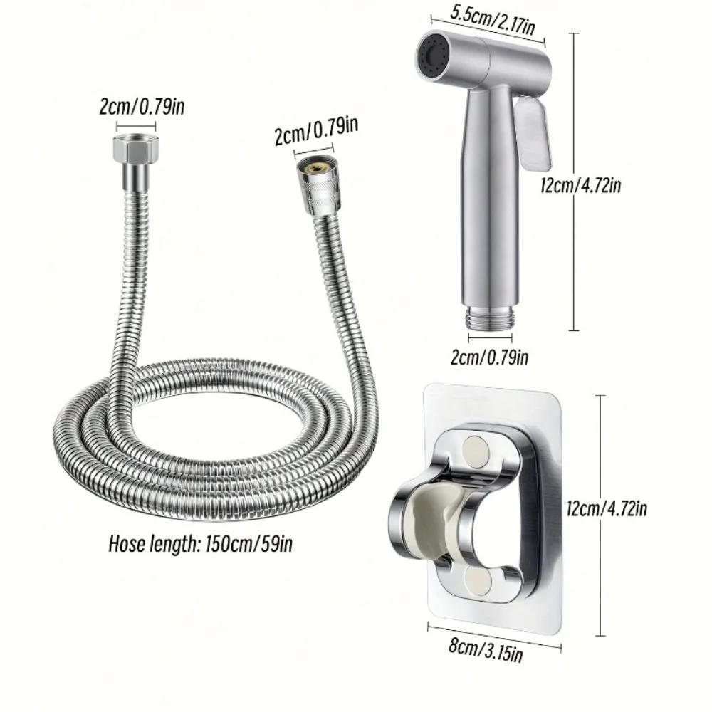 3 Stück Edelstahl Bidet-Sprühkopf Hochdruck Handheld Verstellbar für Persönliche Hygiene Haustier Badezimmer Duschset