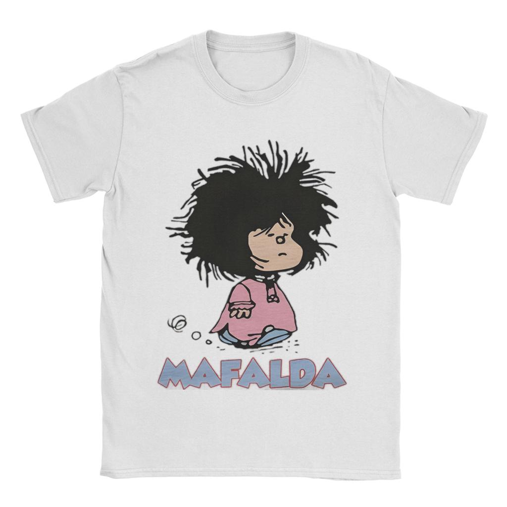 Mafalda Unisex Unisex T Shirts Quino Argentina Cartoon Hipster Tees Short Sleeve Crewneck Tshirts 100 Cotton Graphic Clothes