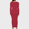 2022 Autumn/Winter Women's Solid Color Long-Sleeve Slim Dress