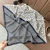Retro mocha coffee silk scarf double crepe square scarf 111 mulberry silk high-end neck summer new silk scarf