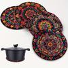 4pcs/set Mandala Pattern Coasters Set Colorful Wooden Table Insulation Pad Insulation Function Home Decoration Table Protection