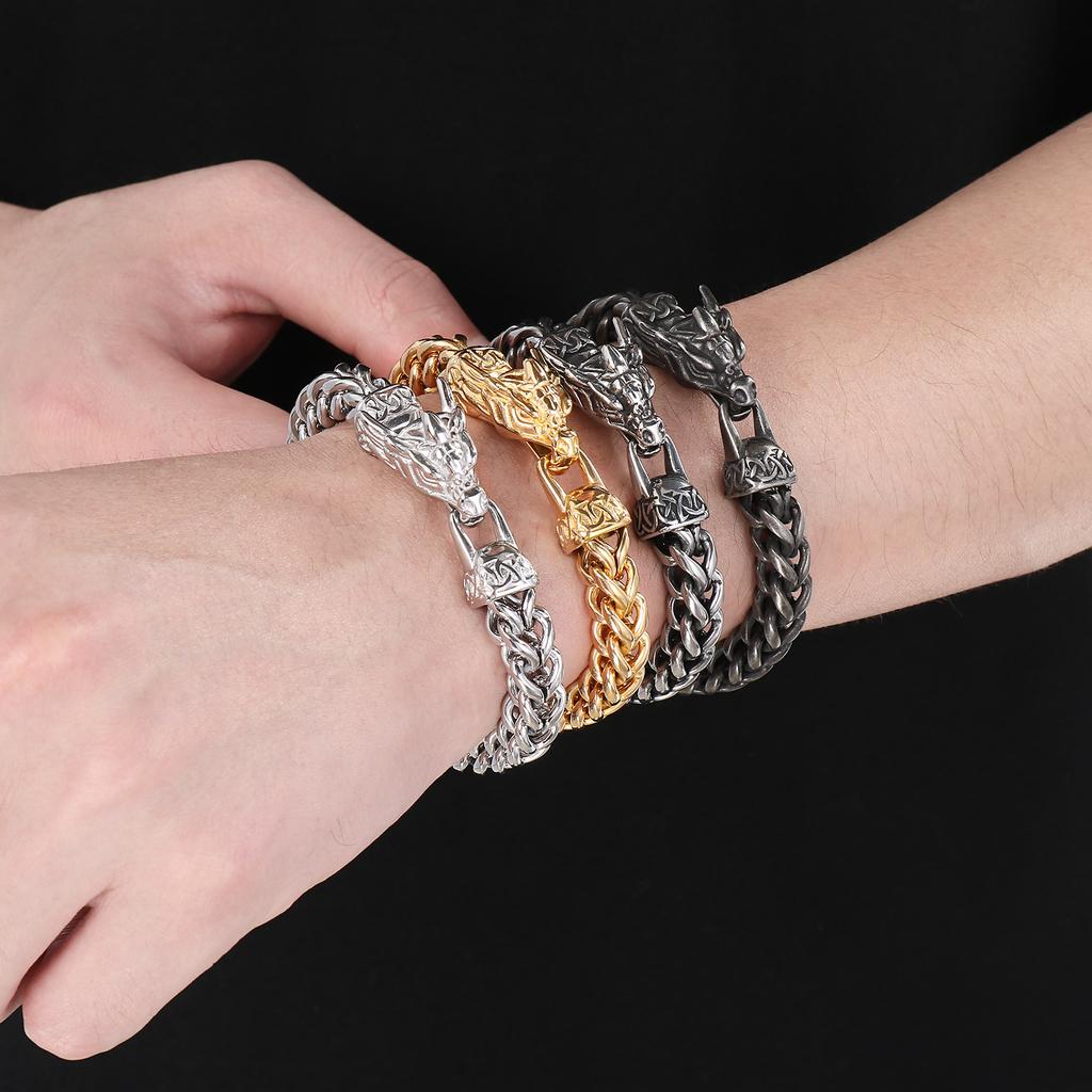 8mm Dragon Bracelet for Men Boy Tennis Chain Jewelry - Stainless Steel 304 - KB204076-MZOZ