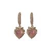 1 Pair Fashion Heart Shape Dangle Earrings for Women Zirconia Earring Jewelry Wedding Party Accessories