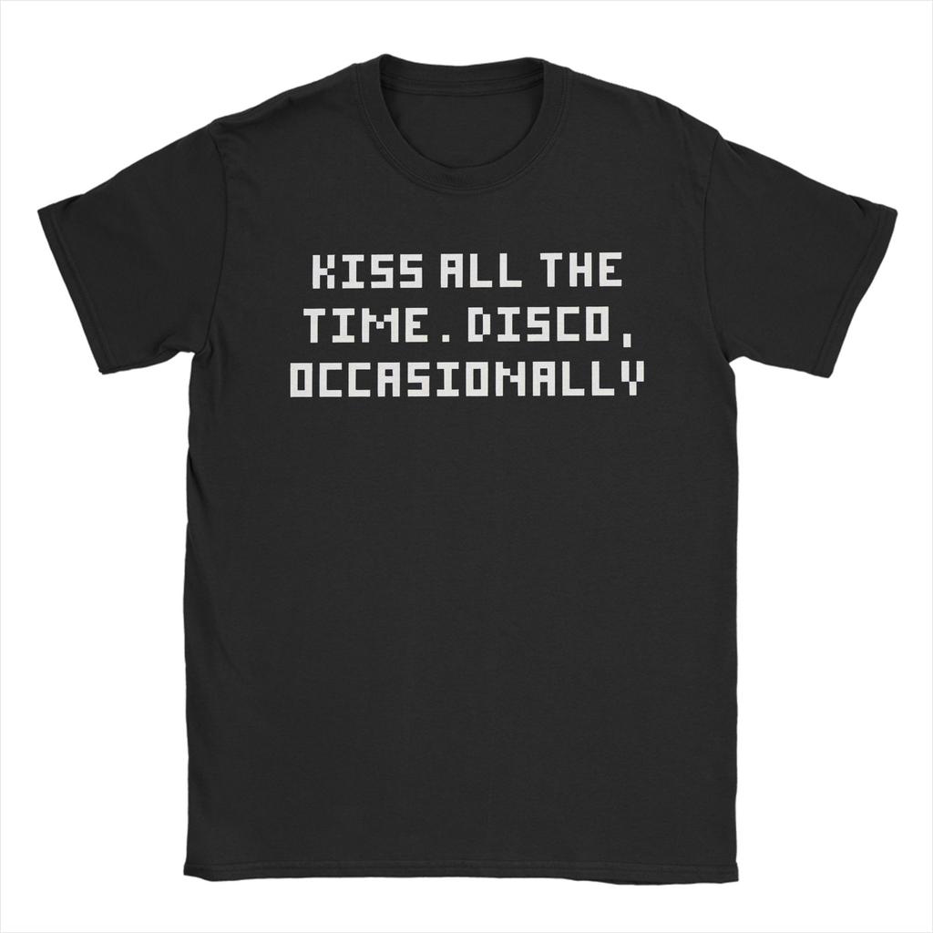 Kiss All The Time Disco T Shirt For Unisex Unisex Cotton Novelty TShirt Crewneck Harrys Music Styles Tee Shirt Short Sleeve Summer