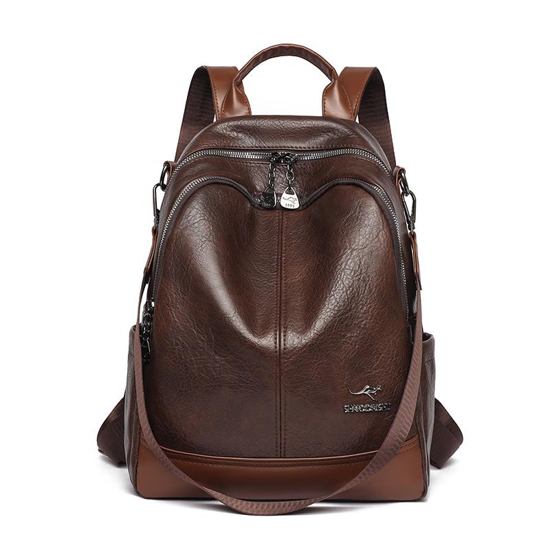 

High Quality Solid Color Women s Backpack Fashi Mochila Multifunctial Bag Brand Designer Casual Backpacks Travel School Bags кавовий