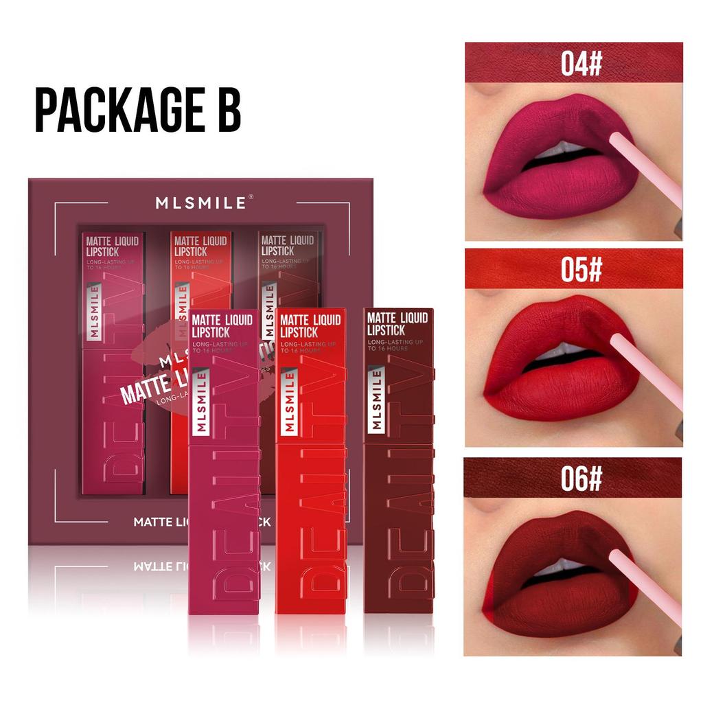 Matte Velvet Long-lasting Lip Gloss Set: Waterproof & Non-stick, Hot European/American Style